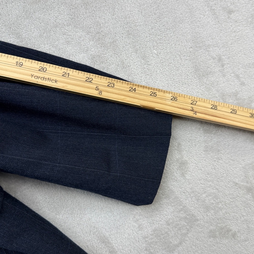 Evan-Picone Suit Mens 44L Navy Blue Pinstripe Wool 2-Piece Blazer Trousers USA - Picture 8 of 16